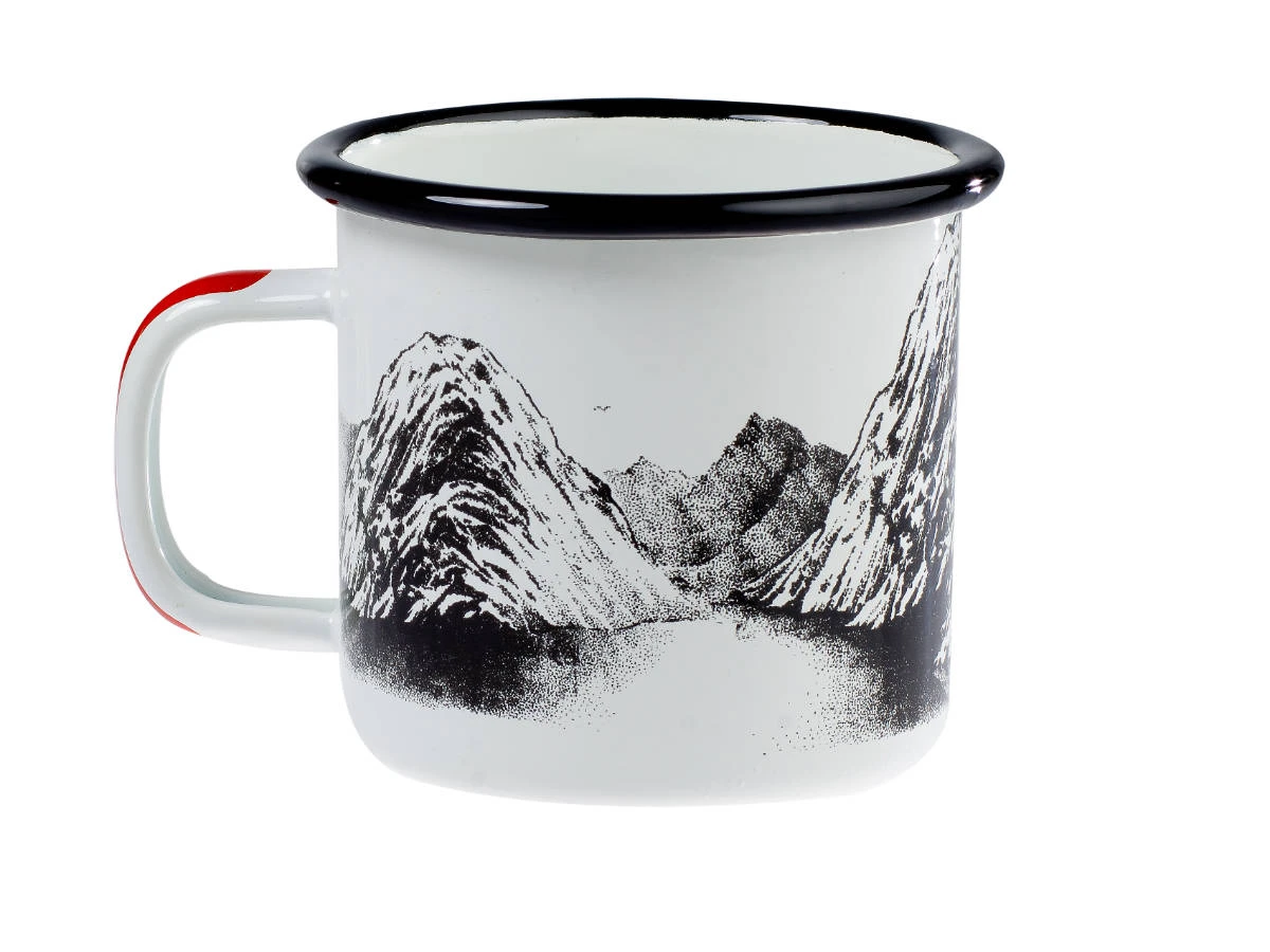 Emaille Tasse Berge Weiss 450ml 3 Emaille Tasse Berge Weiss 450ml – Bild 3