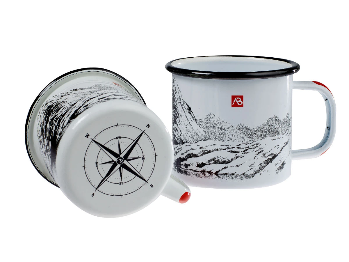 Emaille Tasse Berge Weiss 450ml 2 Emaille Tasse Berge Weiss 450ml – Bild 2